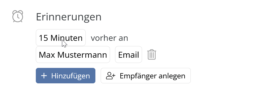 Erinnerungen anlegen