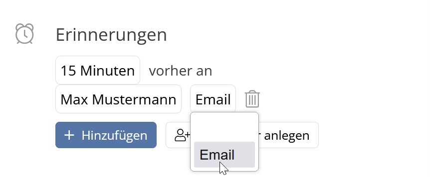Erinnerungen per E-Mail